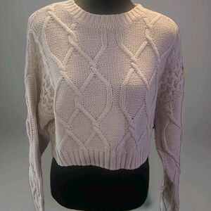 Aeropostale Knit Sweater in Light Blush Pink Size Small Cottagecore